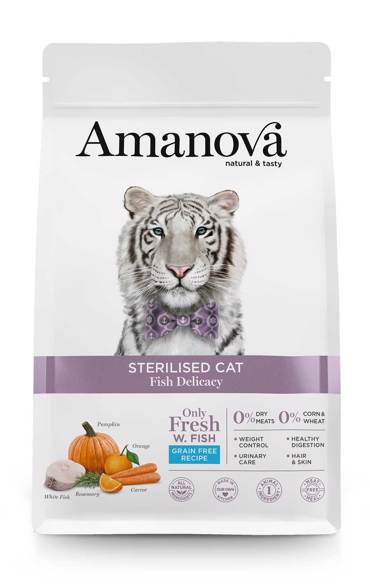 AMANOVA ΞΗΡΑ ΤΡΟΦΗ ΓΑΤΑΣ STERILISED CAT FISH DELICACY 1.5KG